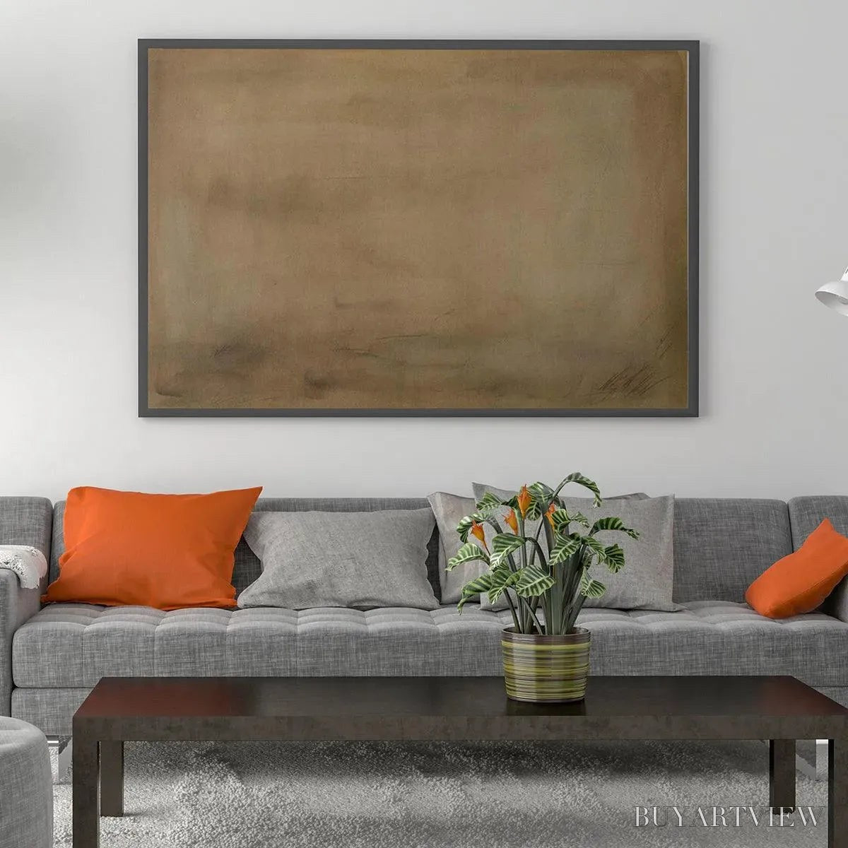 ARTOVITAS Earthy Minimalist Landscape – Minimalist Abstract Painting in Brown - image 2