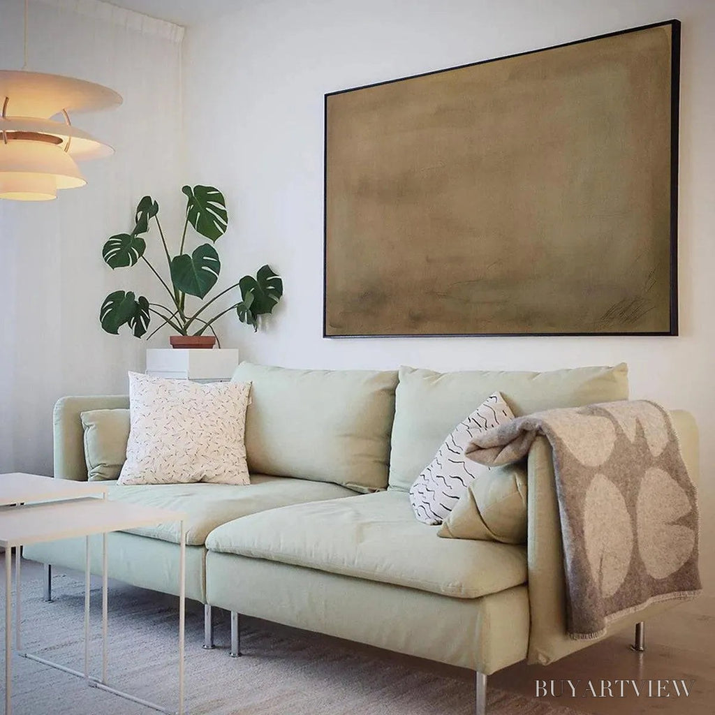 ARTOVITAS Earthy Minimalist Landscape – Minimalist Abstract Painting in Brown - image 4