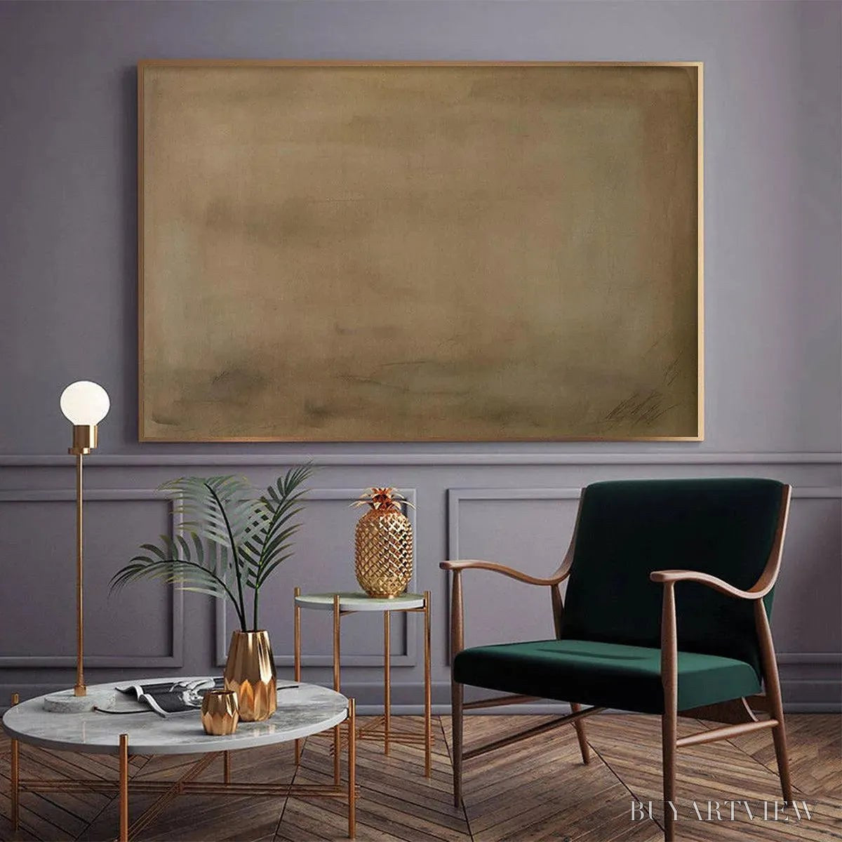ARTOVITAS Earthy Minimalist Landscape – Minimalist Abstract Painting in Brown - image 6