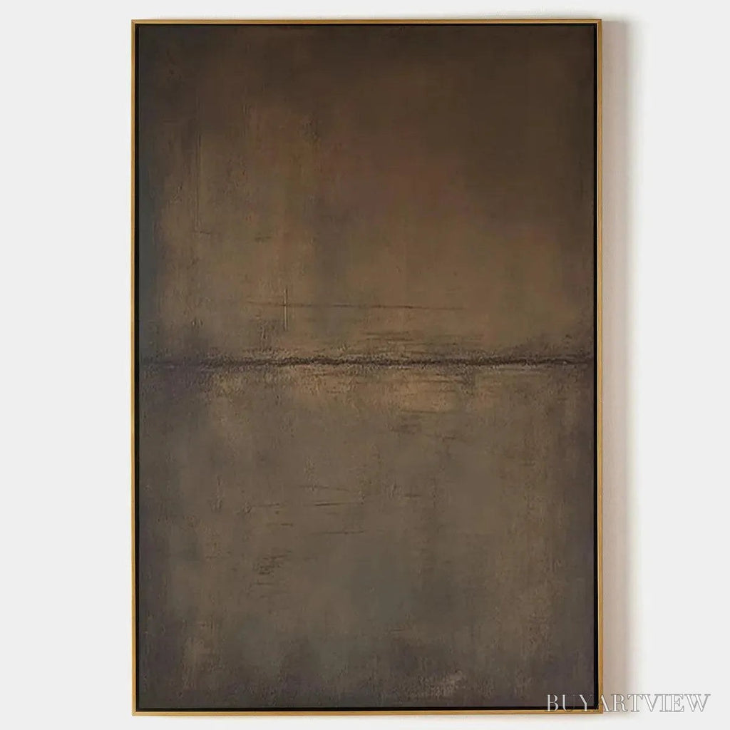 ARTOVITAS Umber Abstract Landscape – Abstract Painting in Brown - image 1
