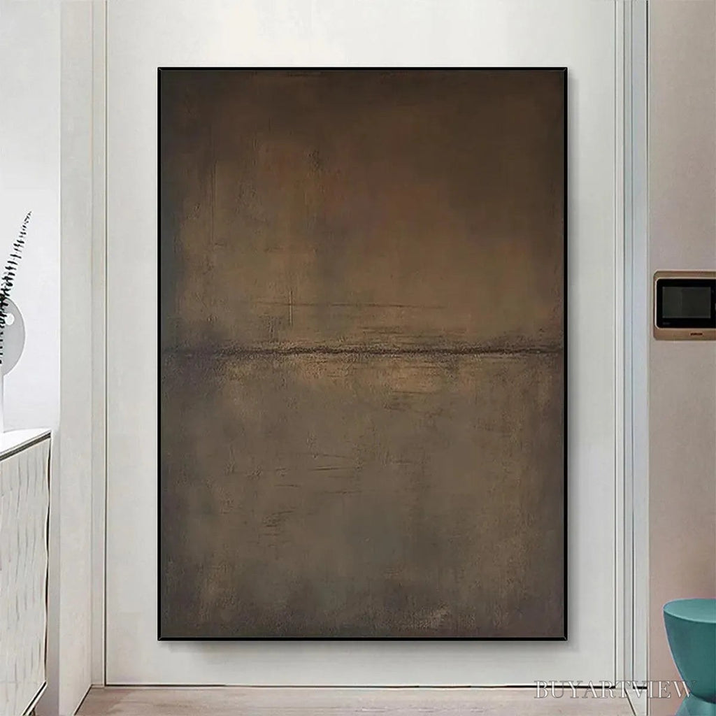 ARTOVITAS Umber Abstract Landscape – Abstract Painting in Brown - image 2