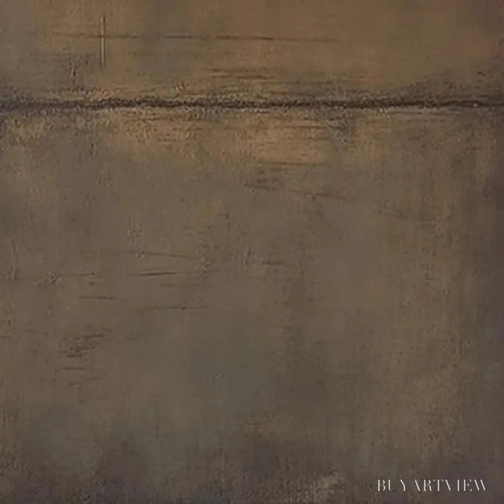 ARTOVITAS Umber Abstract Landscape – Abstract Painting in Brown - image 3