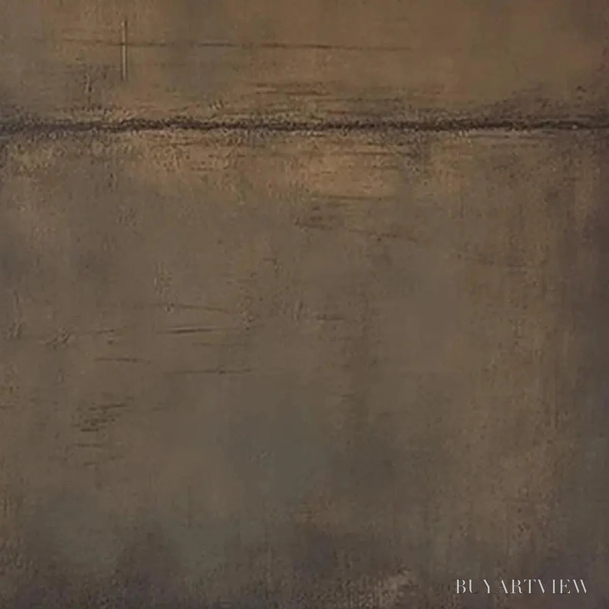 ARTOVITAS Umber Abstract Landscape – Abstract Painting in Brown - image 3