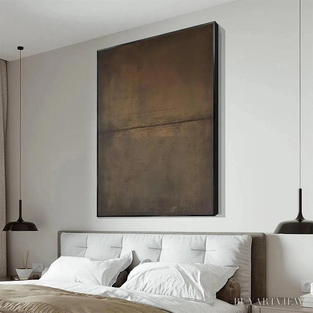 ARTOVITAS Umber Abstract Landscape – Abstract Painting in Brown - image 4