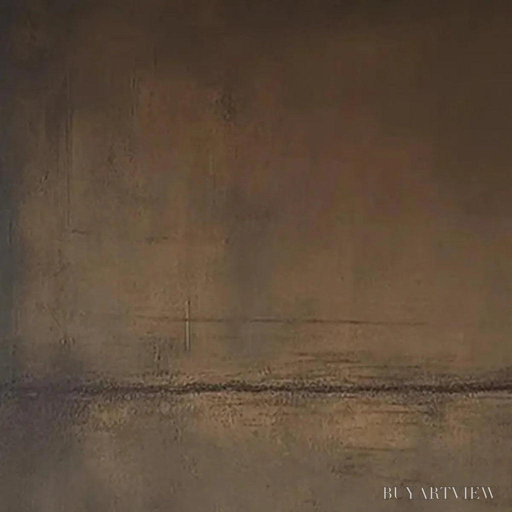 ARTOVITAS Umber Abstract Landscape – Abstract Painting in Brown - image 5