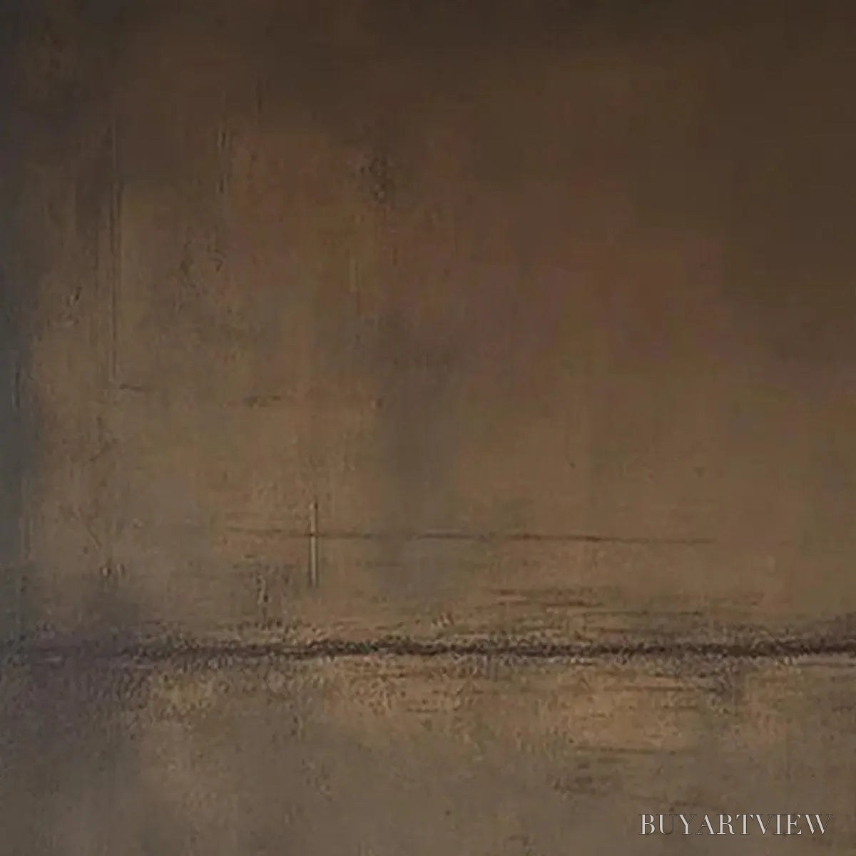 ARTOVITAS Umber Abstract Landscape – Abstract Painting in Brown - image 5