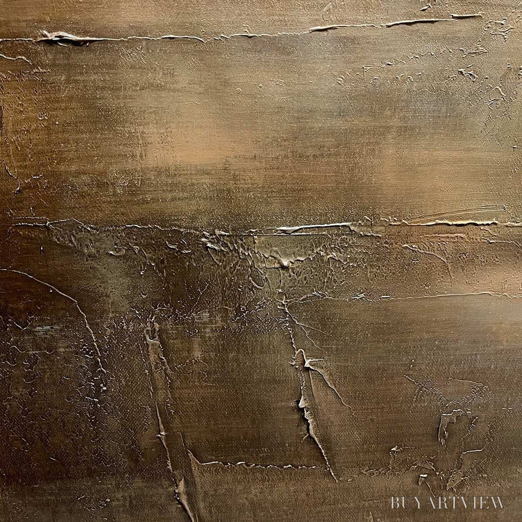 ARTOVITAS Dark Brown Textured Landscape – Abstract Painting in Brown - image 3