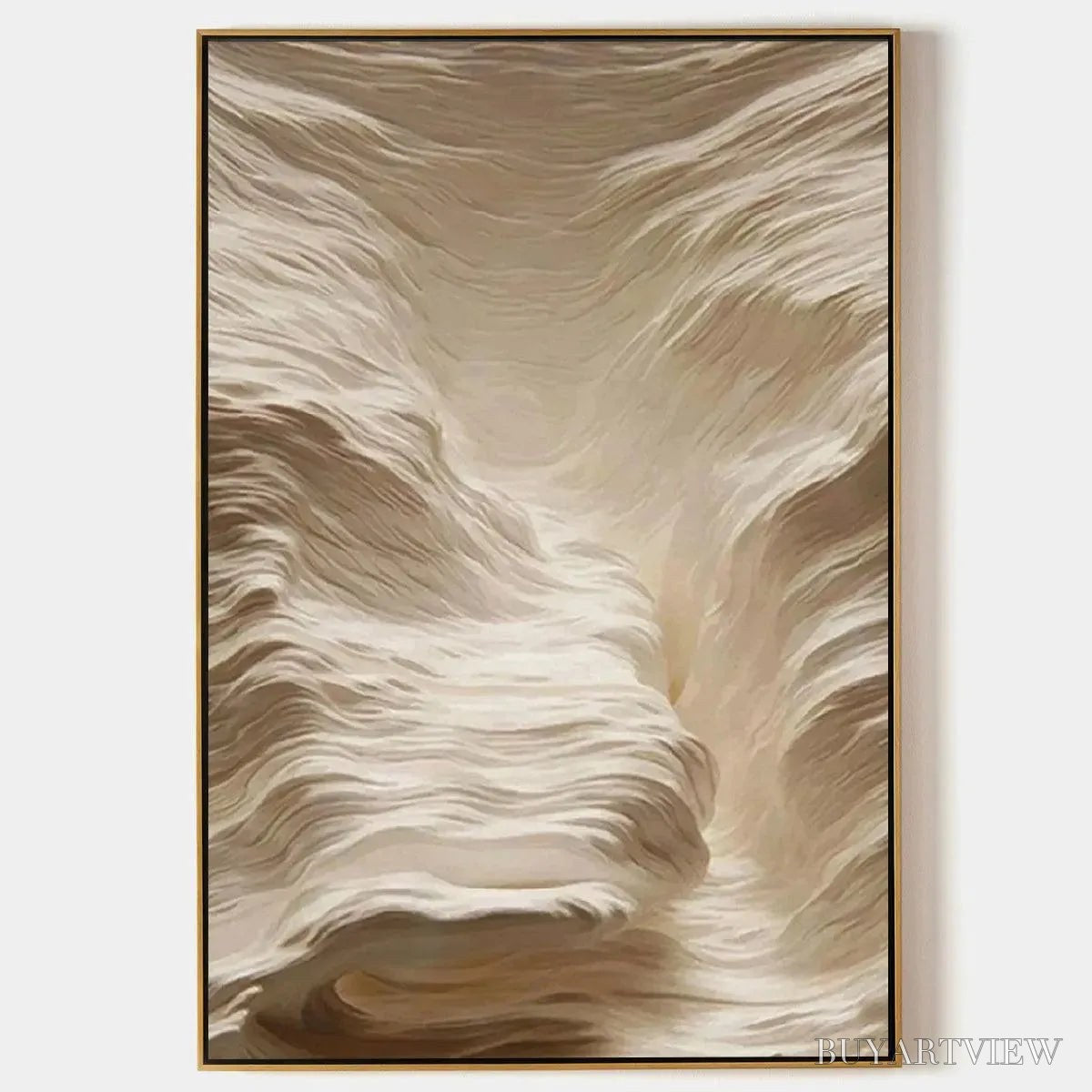 ARTOVITAS White Sand Dunes – Textured Abstract Landscape Painting, Vertical - image 1