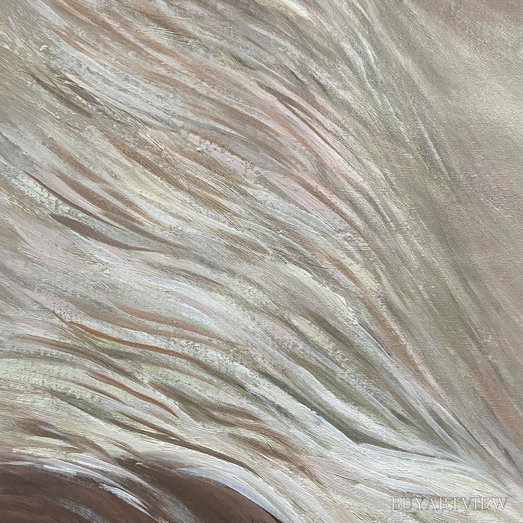 ARTOVITAS White Sand Dunes – Textured Abstract Landscape Painting, Vertical - image 4