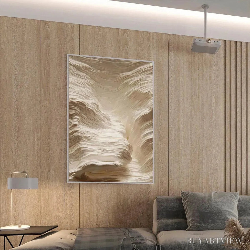 ARTOVITAS White Sand Dunes – Textured Abstract Landscape Painting, Vertical - image 5