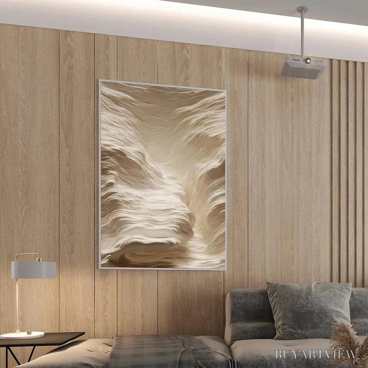 ARTOVITAS White Sand Dunes – Textured Abstract Landscape Painting, Vertical - image 5