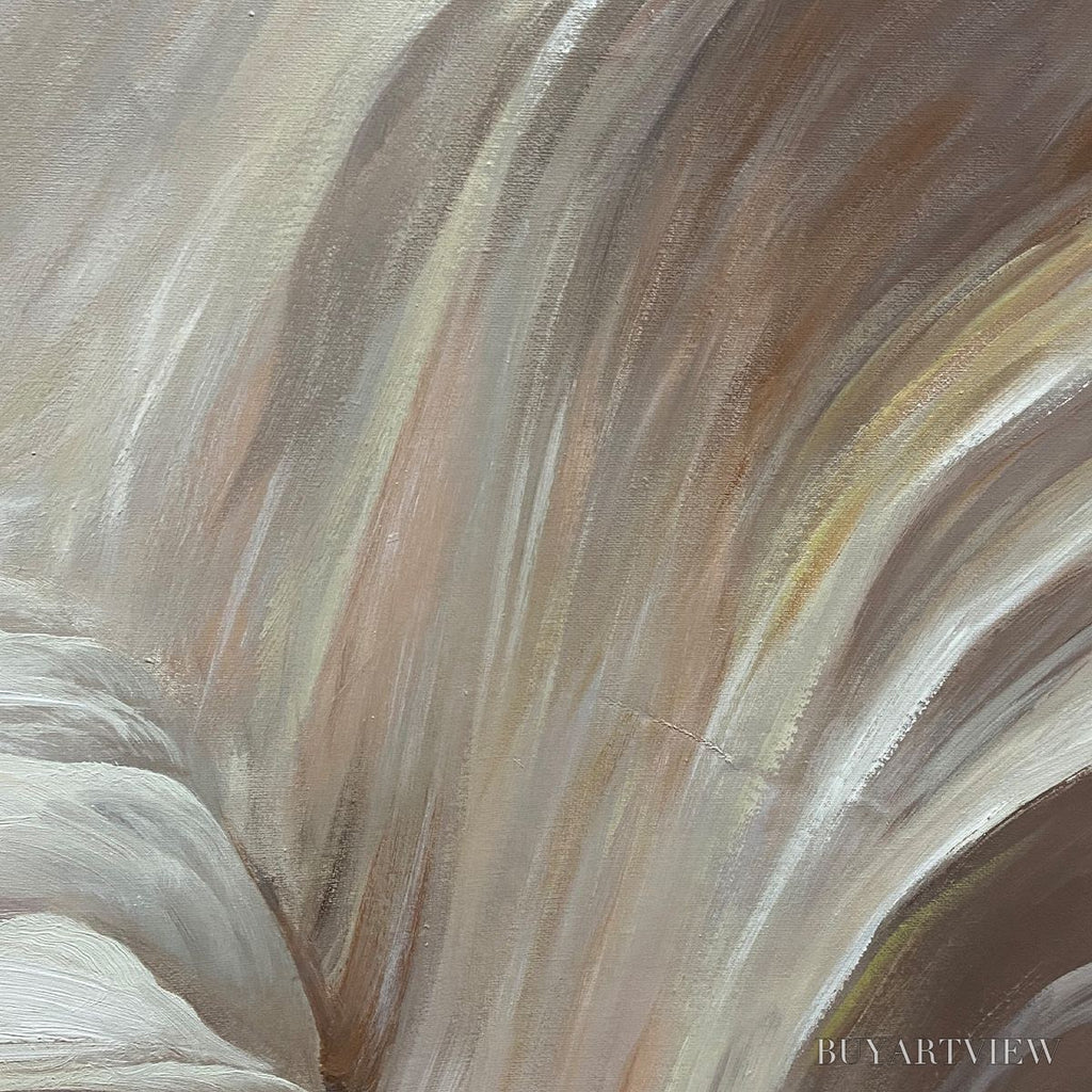 ARTOVITAS White Sand Dunes – Textured Abstract Landscape Painting, Vertical - image 6