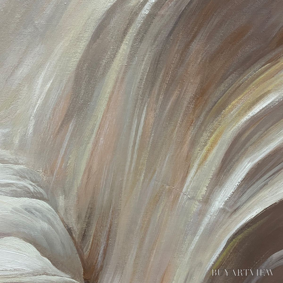 ARTOVITAS White Sand Dunes – Textured Abstract Landscape Painting, Vertical - image 6