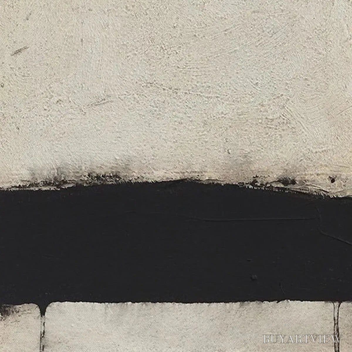 ARTOVITAS Minimalist Black and White Landscape – Textured Abstract Painting, Vertical - image 3