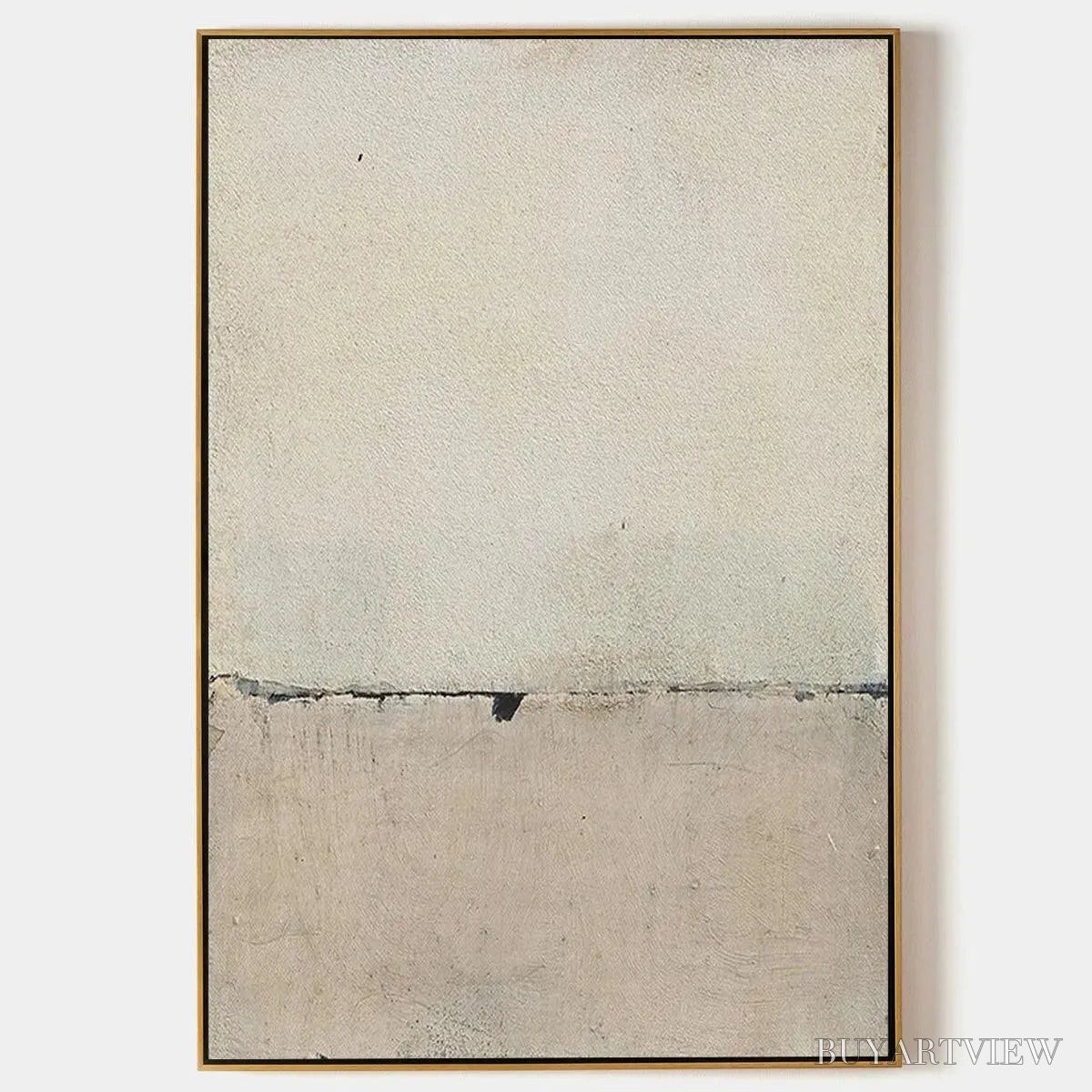 ARTOVITAS Minimalist Earthscape – Neutral Abstract Landscape Painting, Vertical - image 1