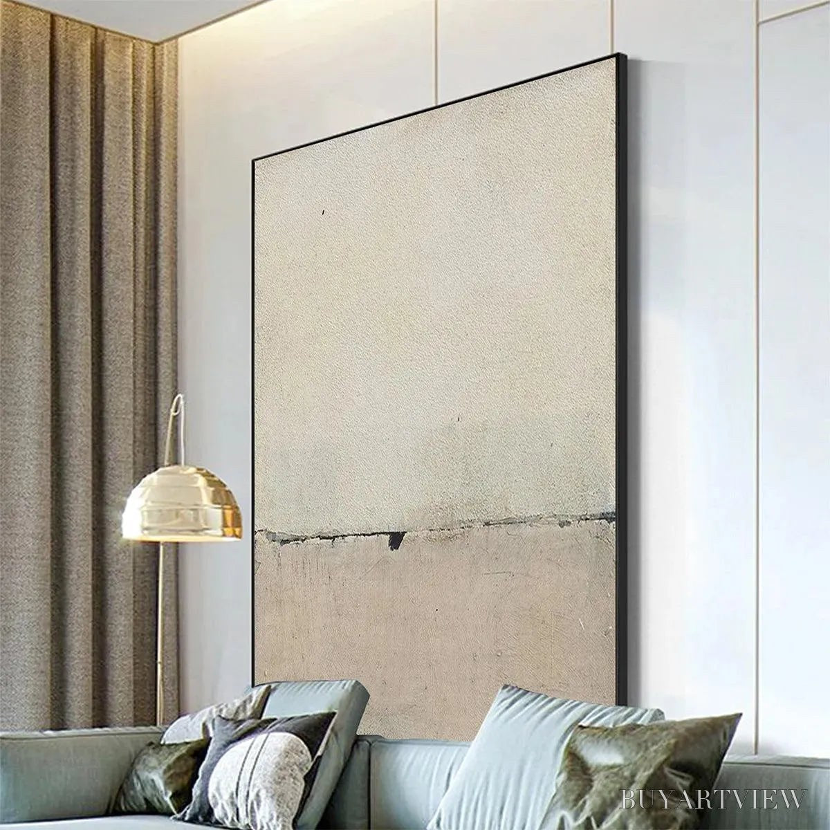 ARTOVITAS Minimalist Earthscape – Neutral Abstract Landscape Painting, Vertical - image 4