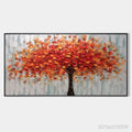 ARTOVITAS Autumn Fire – Textured Impasto Painting of a Tree in Orange and Red - image 1