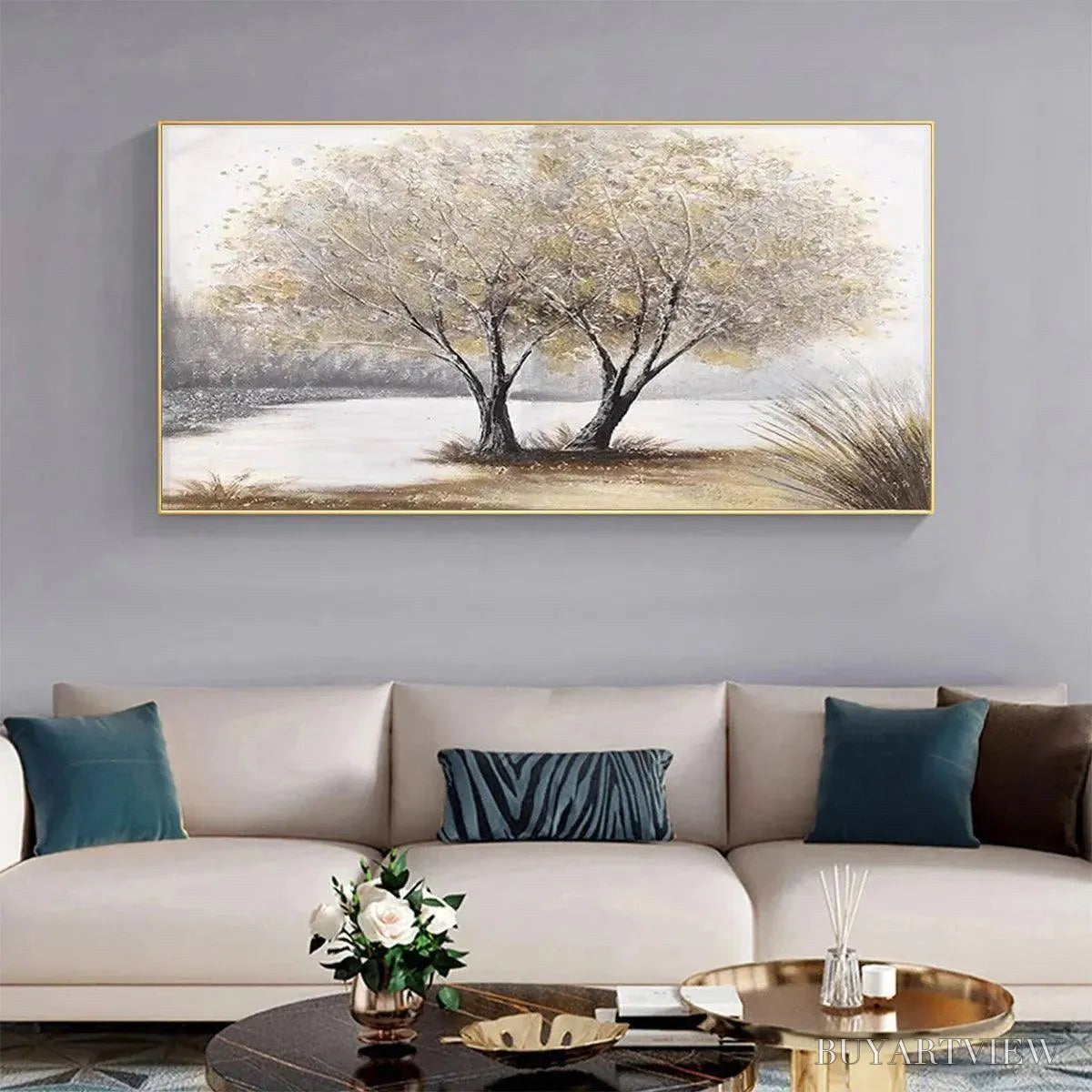ARTOVITAS Twilight Trees – Serene Landscape Painting of Trees by the Water - image 2