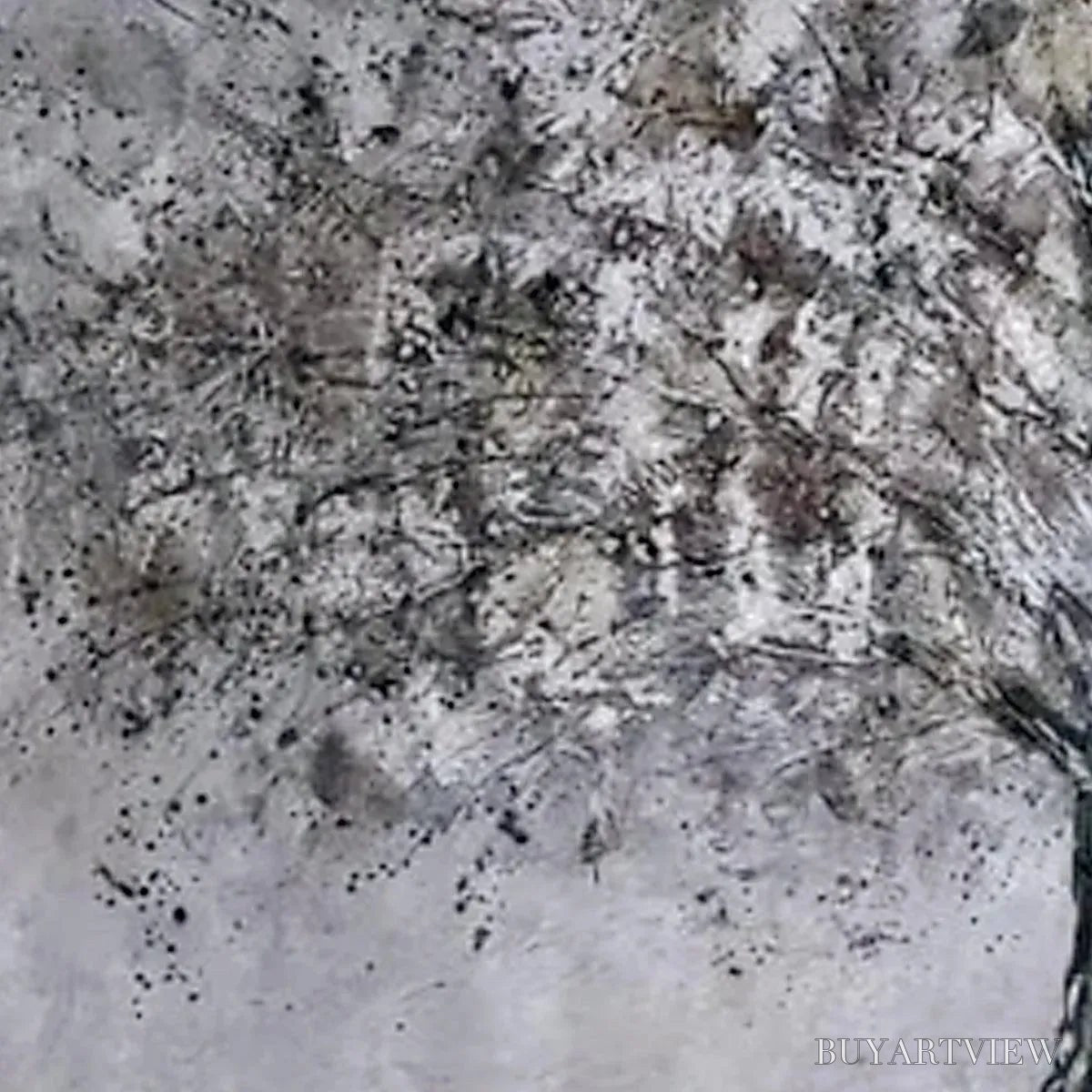 ARTOVITAS Silver Birch – Textured Tree Painting in Grey and Gold - image 3