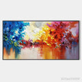 ARTOVITAS Colorful Reflections – Textured Abstract Landscape Painting - image 1