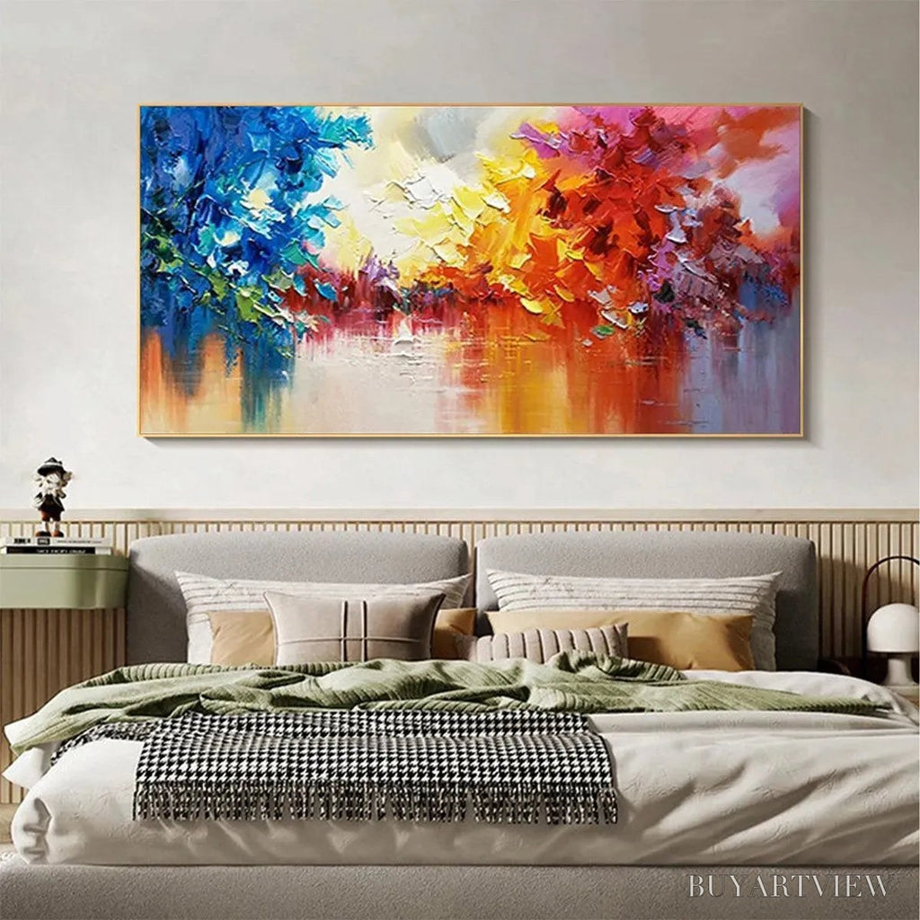 ARTOVITAS Colorful Reflections – Textured Abstract Landscape Painting - image 5