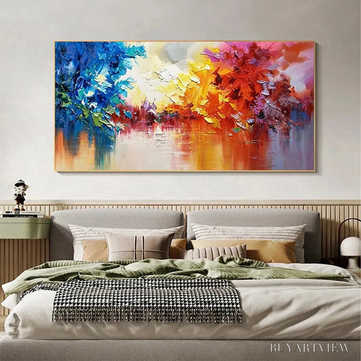 ARTOVITAS Colorful Reflections – Textured Abstract Landscape Painting - image 5
