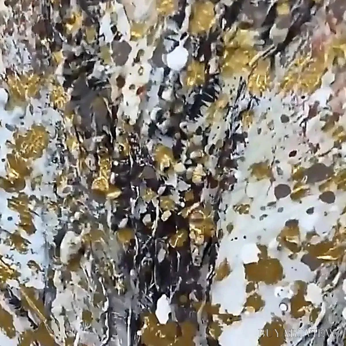 ARTOVITAS Golden Tree – Textured Tree Painting in Gold and Grey - image 3