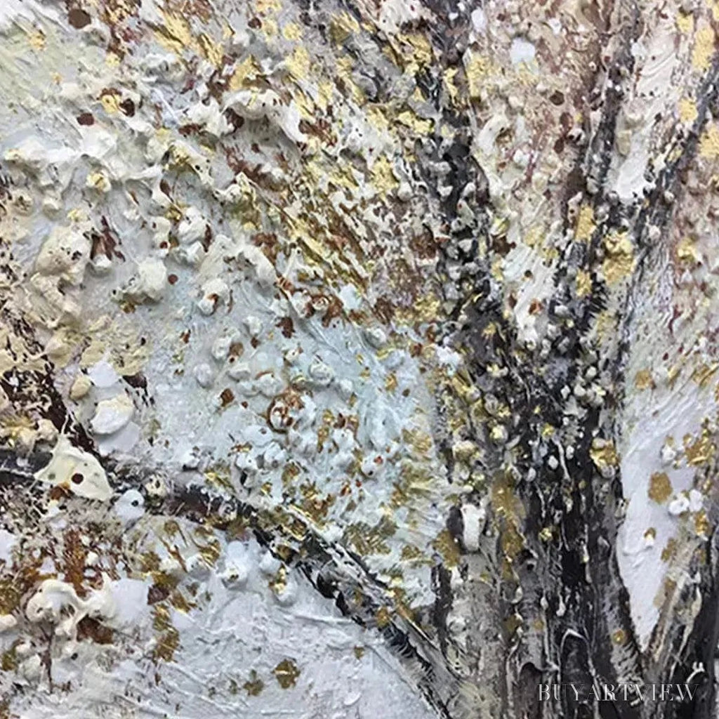 ARTOVITAS Golden Tree – Textured Tree Painting in Gold and Grey - image 5