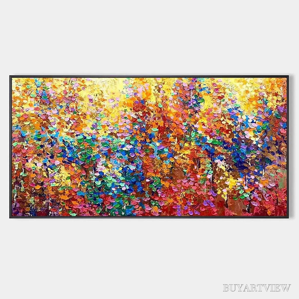 ARTOVITAS Autumn Glow – Textured Abstract Landscape Painting in Vibrant Autumn Colors - image 1