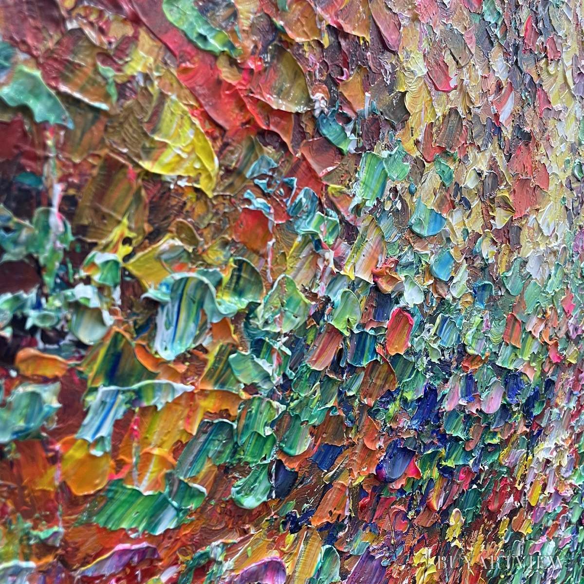 ARTOVITAS Autumn Glow – Textured Abstract Landscape Painting in Vibrant Autumn Colors - image 3