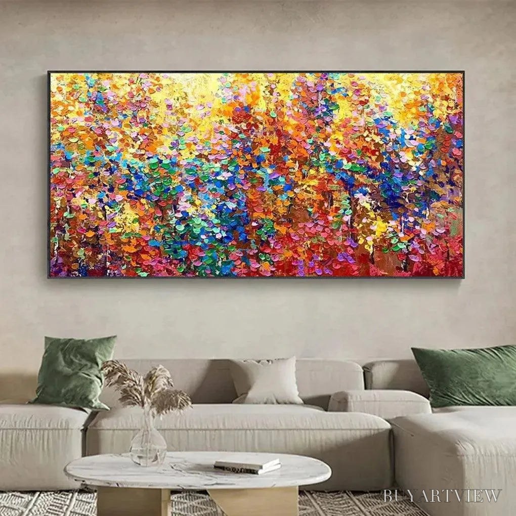 ARTOVITAS Autumn Glow – Textured Abstract Landscape Painting in Vibrant Autumn Colors - image 4