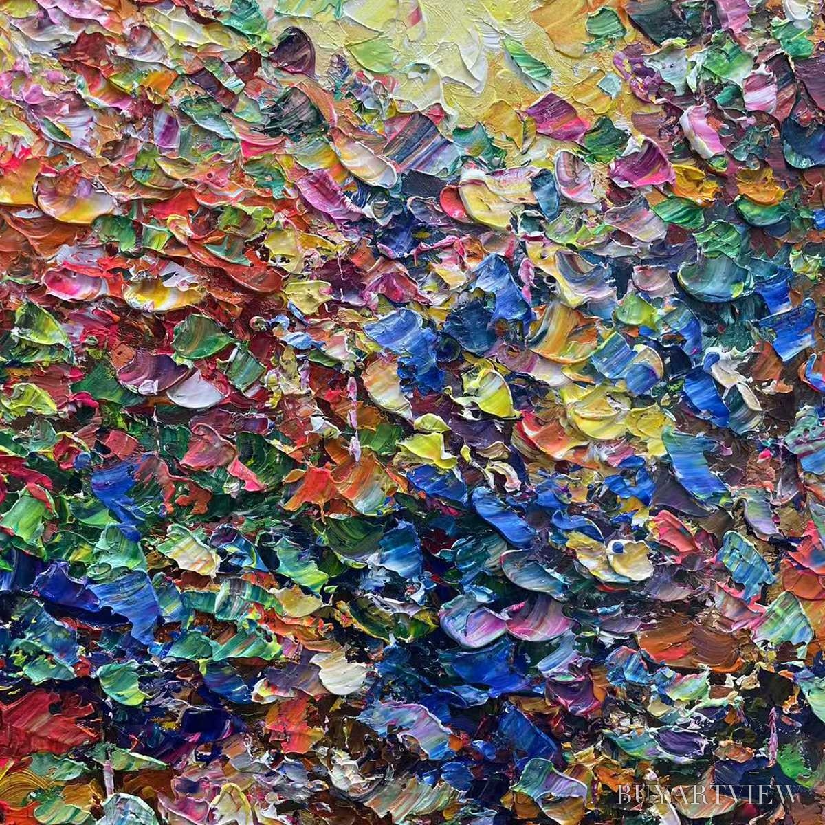 ARTOVITAS Autumn Glow – Textured Abstract Landscape Painting in Vibrant Autumn Colors - image 5