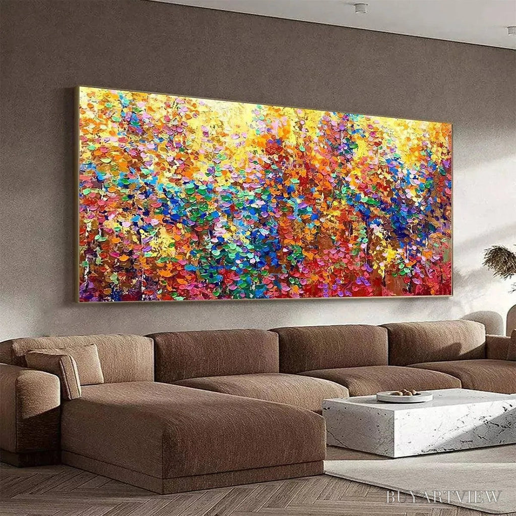 ARTOVITAS Autumn Glow – Textured Abstract Landscape Painting in Vibrant Autumn Colors - image 6