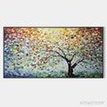 ARTOVITAS Rainbow Tree – Textured Impasto Tree Painting in Vibrant Colors - image 1