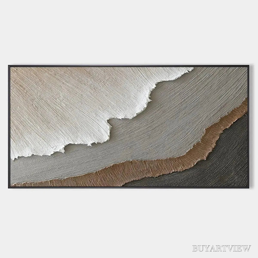 ARTOVITAS Earth Tones – Textured Abstract Landscape Painting in Neutral Colors - image 1
