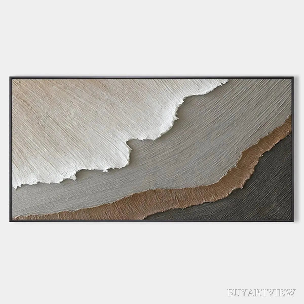 ARTOVITAS Earth Tones – Textured Abstract Landscape Painting in Neutral Colors - image 1