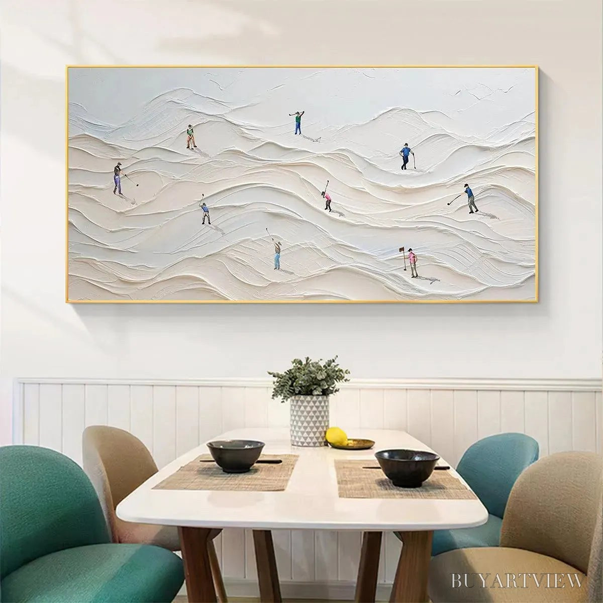 ARTOVITAS Fairway Vista – Textured Golf Course Landscape Painting - image 4