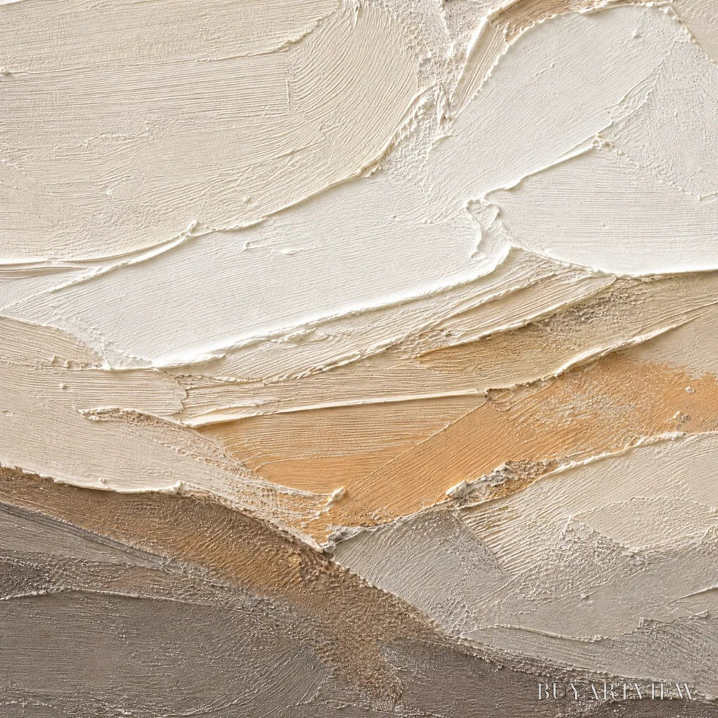 ARTOVITAS Pale Ridge – Beige White Mountain Abstract - image 3
