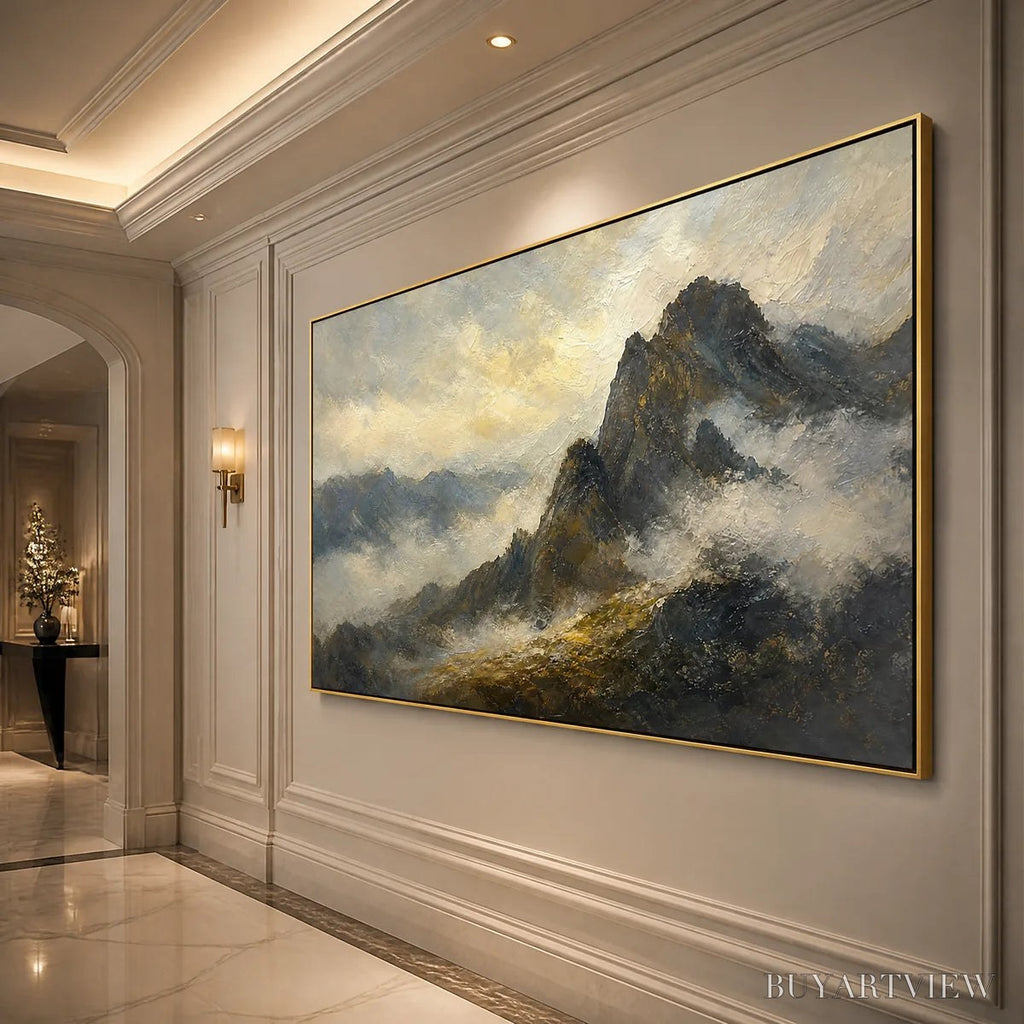 ARTOVITAS Silver Ridge – Moody Mountain Landscape Painting - image 3