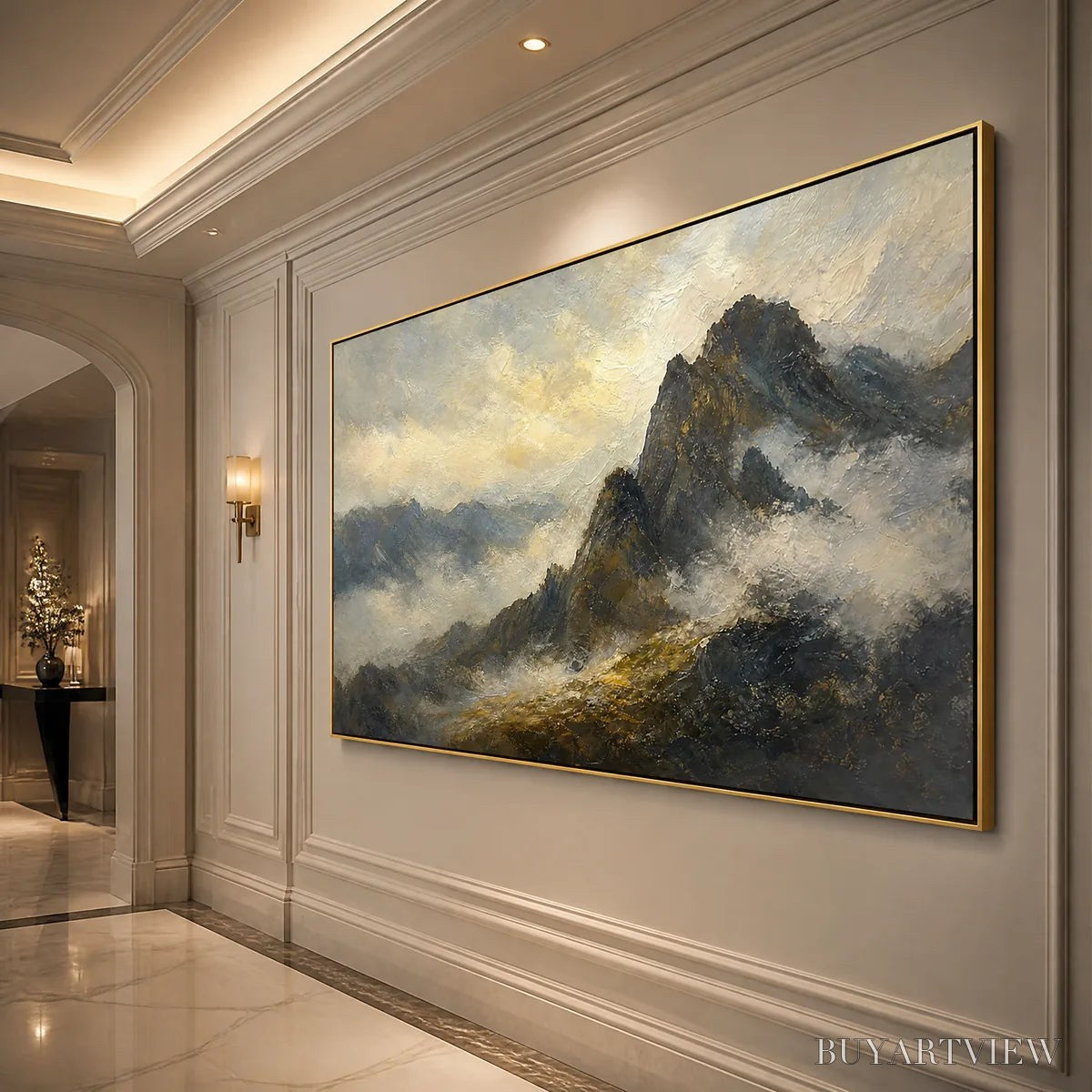 ARTOVITAS Silver Ridge – Moody Mountain Landscape Painting - image 3