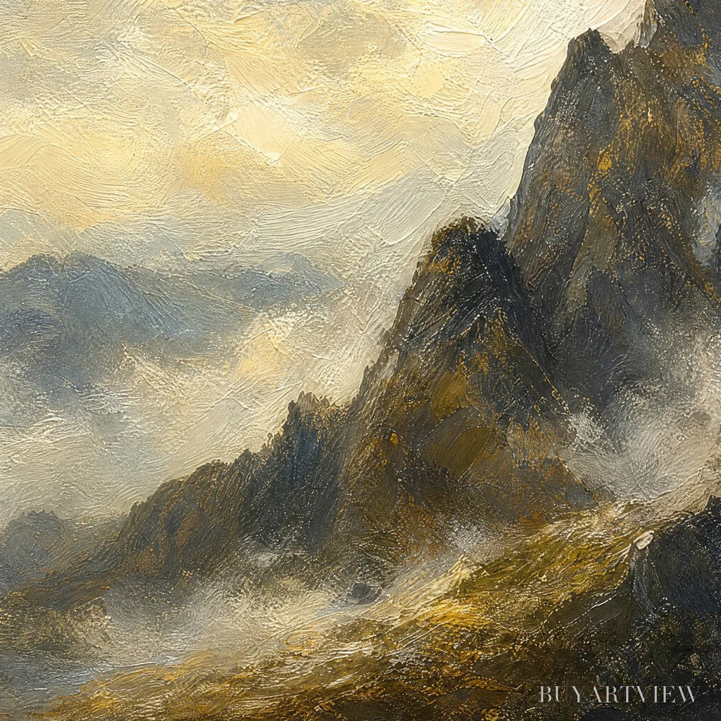 ARTOVITAS Silver Ridge – Moody Mountain Landscape Painting - image 4