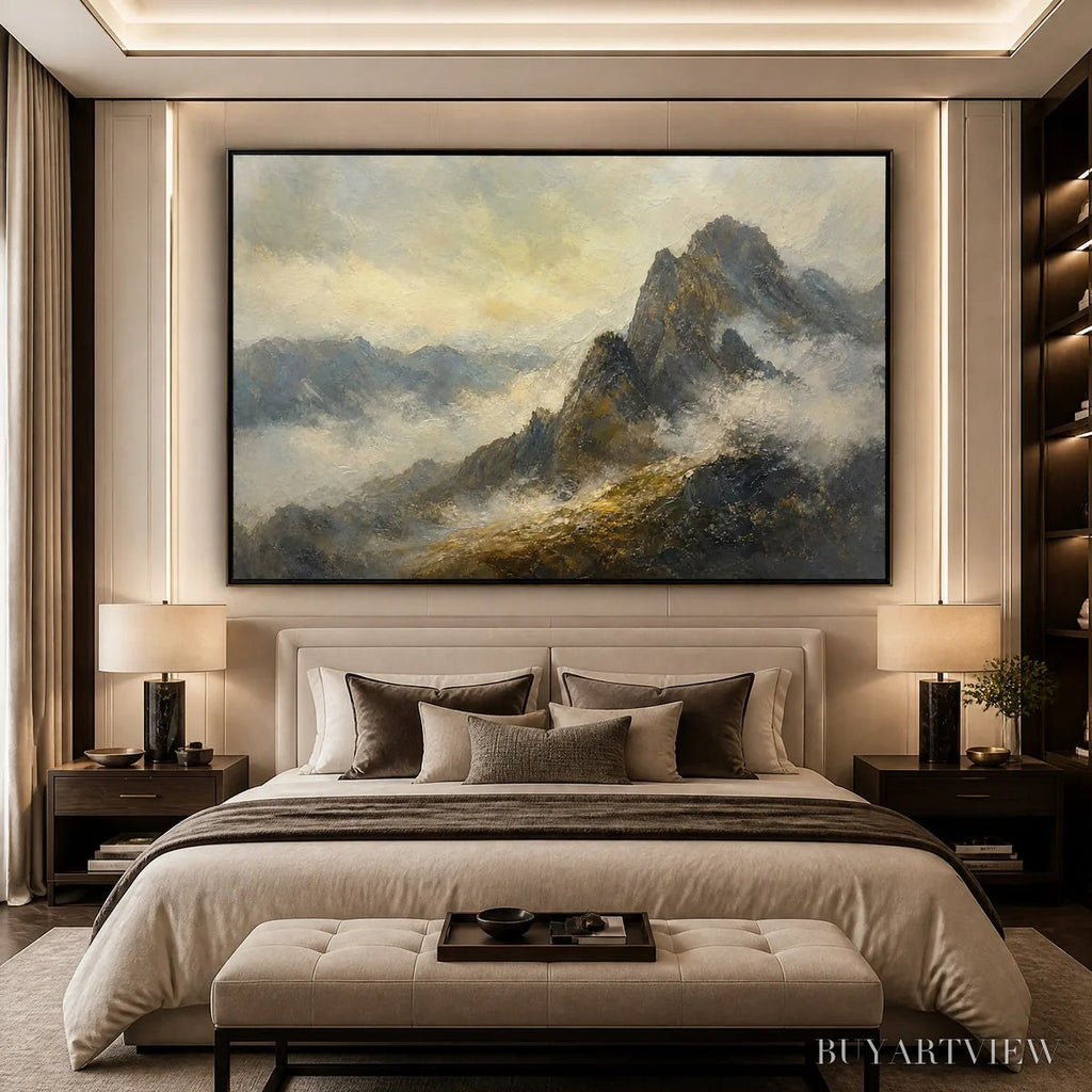 ARTOVITAS Silver Ridge – Moody Mountain Landscape Painting - image 5