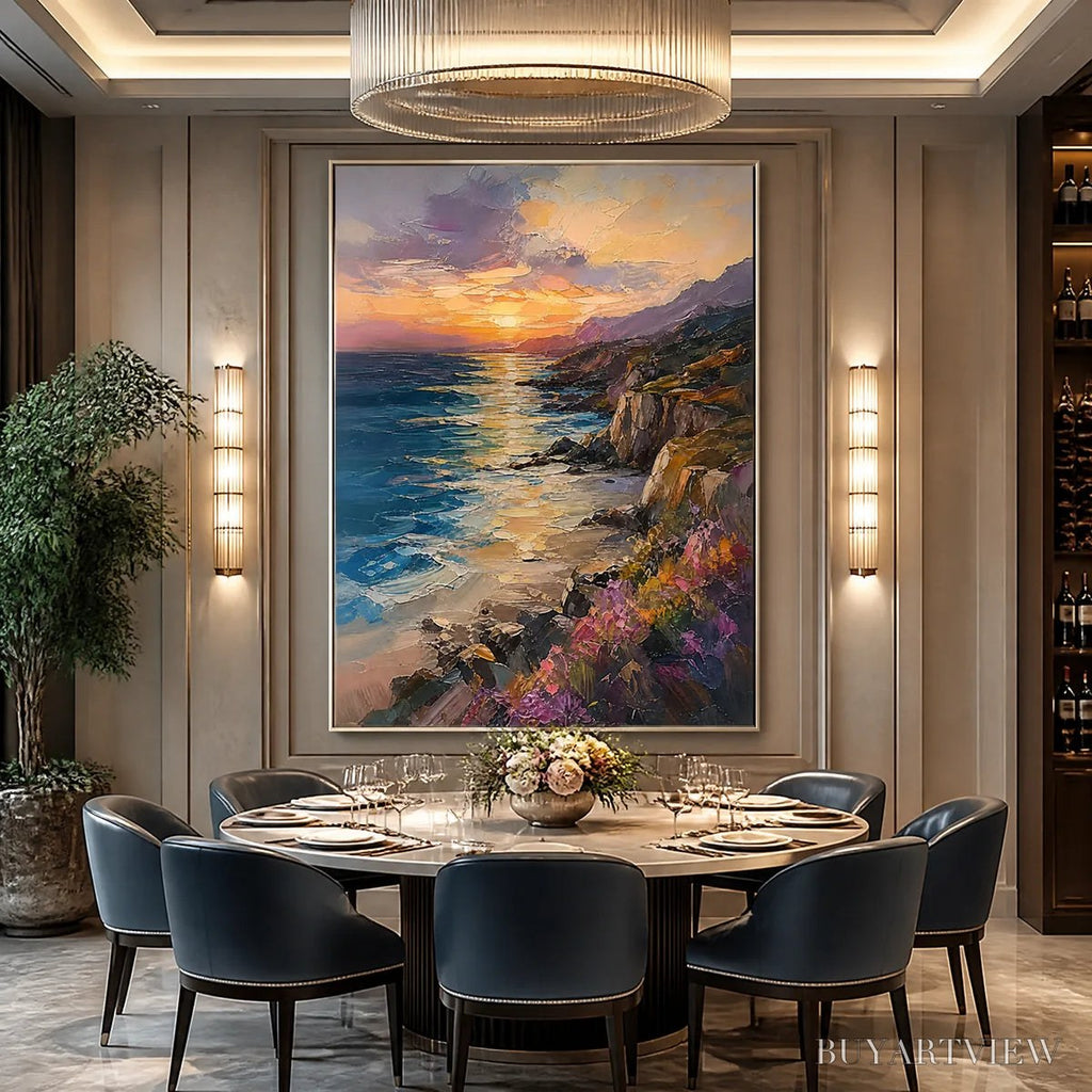 ARTOVITAS Sunset Cliffs – Sunset Coastal Cliffs Painting - image 2