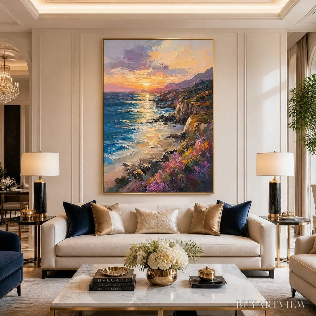 ARTOVITAS Sunset Cliffs – Sunset Coastal Cliffs Painting - image 5