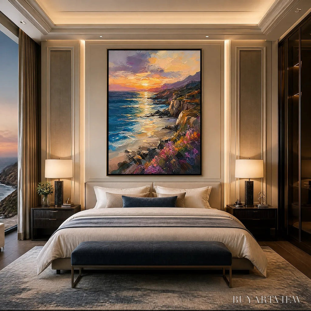 ARTOVITAS Sunset Cliffs – Sunset Coastal Cliffs Painting - image 6