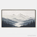 ARTOVITAS Whispering Peaks – Textured Monochrome Mountain Lake Landscape Painting - image 1