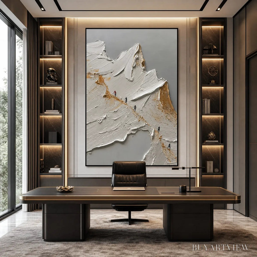 ARTOVITAS the Ascent – Textured Abstract Mountain Impasto Oil Painting - image 2