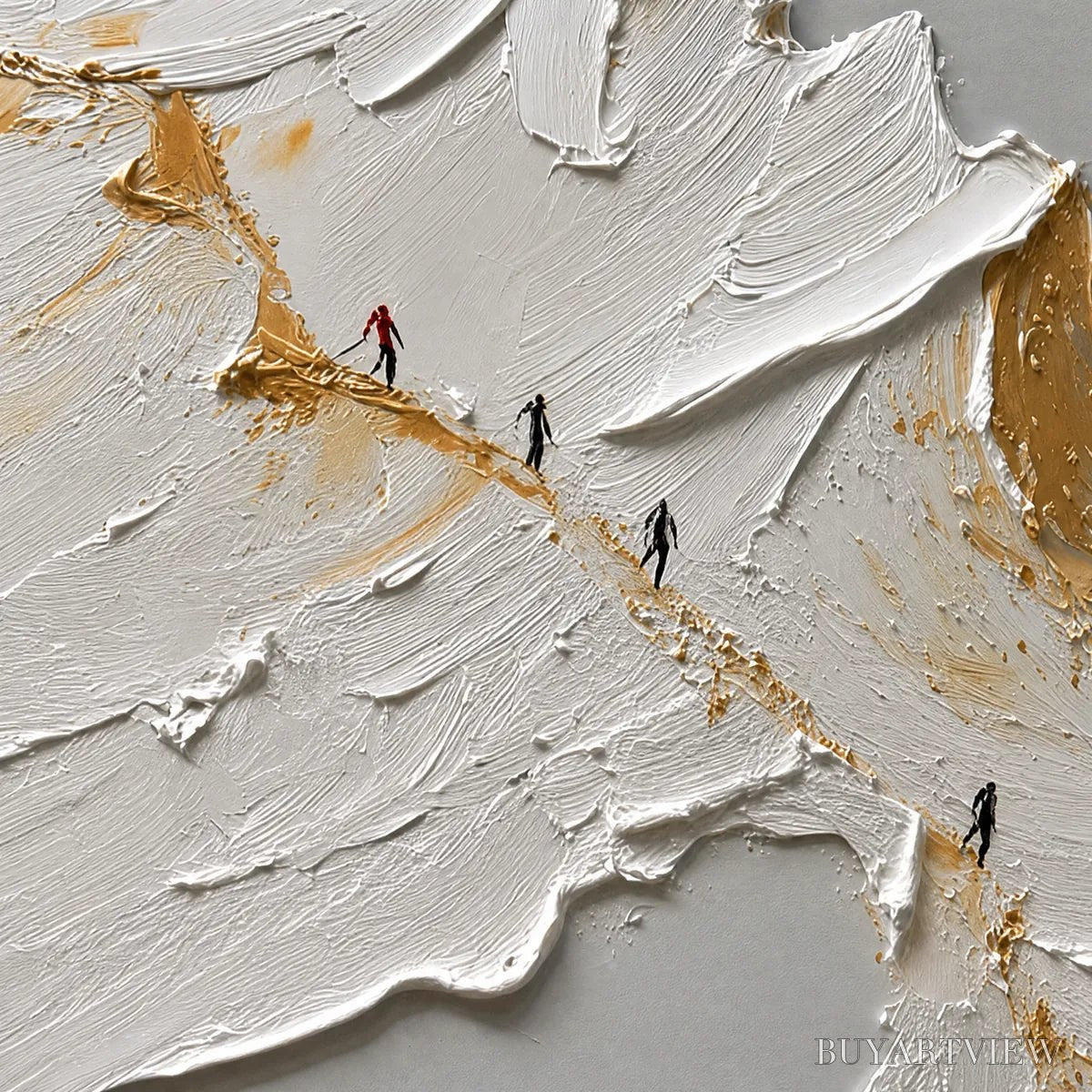 ARTOVITAS the Ascent – Textured Abstract Mountain Impasto Oil Painting - image 3