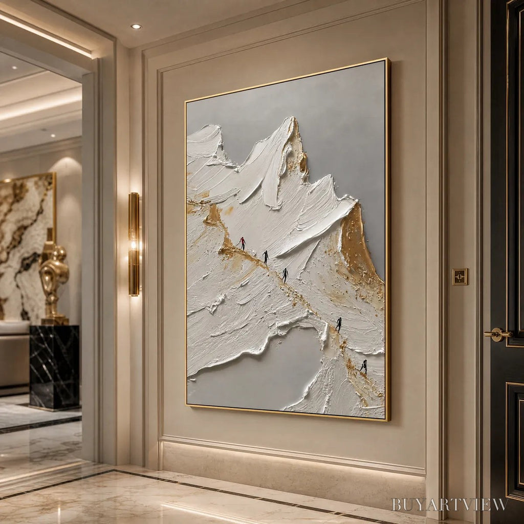 ARTOVITAS the Ascent – Textured Abstract Mountain Impasto Oil Painting - image 5