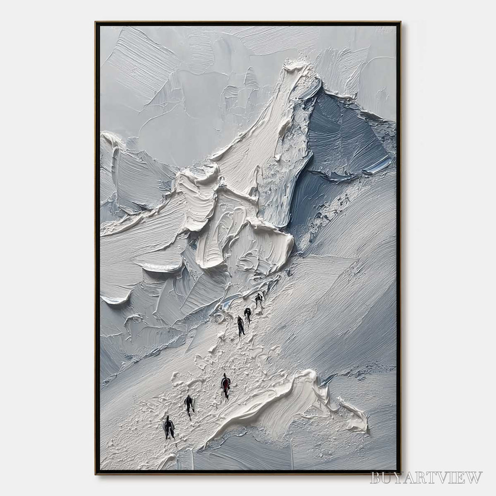 ARTOVITAS the Ascent – Textured Palette Knife Mountain Climbers - image 1